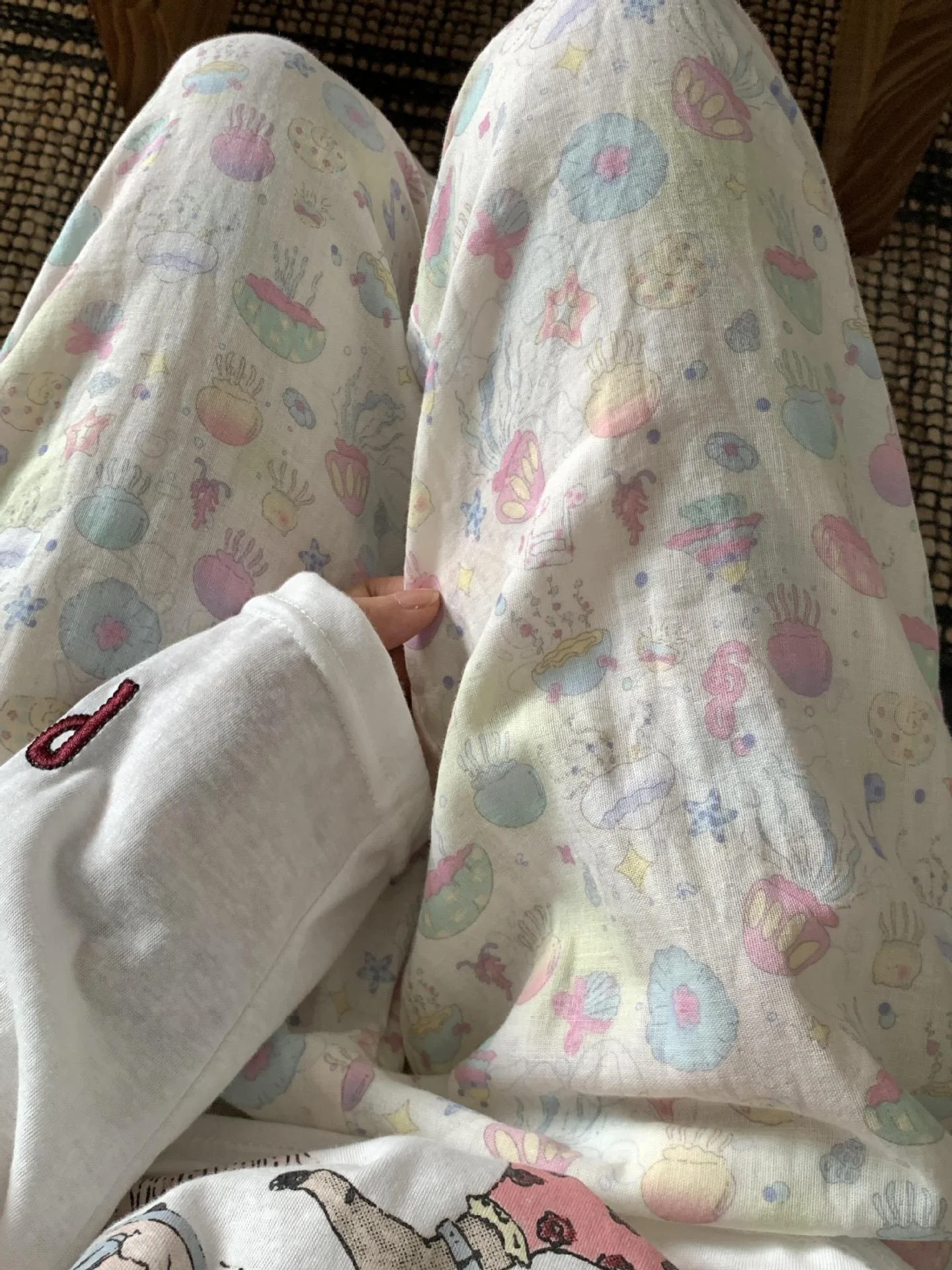New Arrival Double Layer Pure Cotton Comfortable Loose Sleepwear Pants Home Leisure Long Trousers with Pockets Cute Design