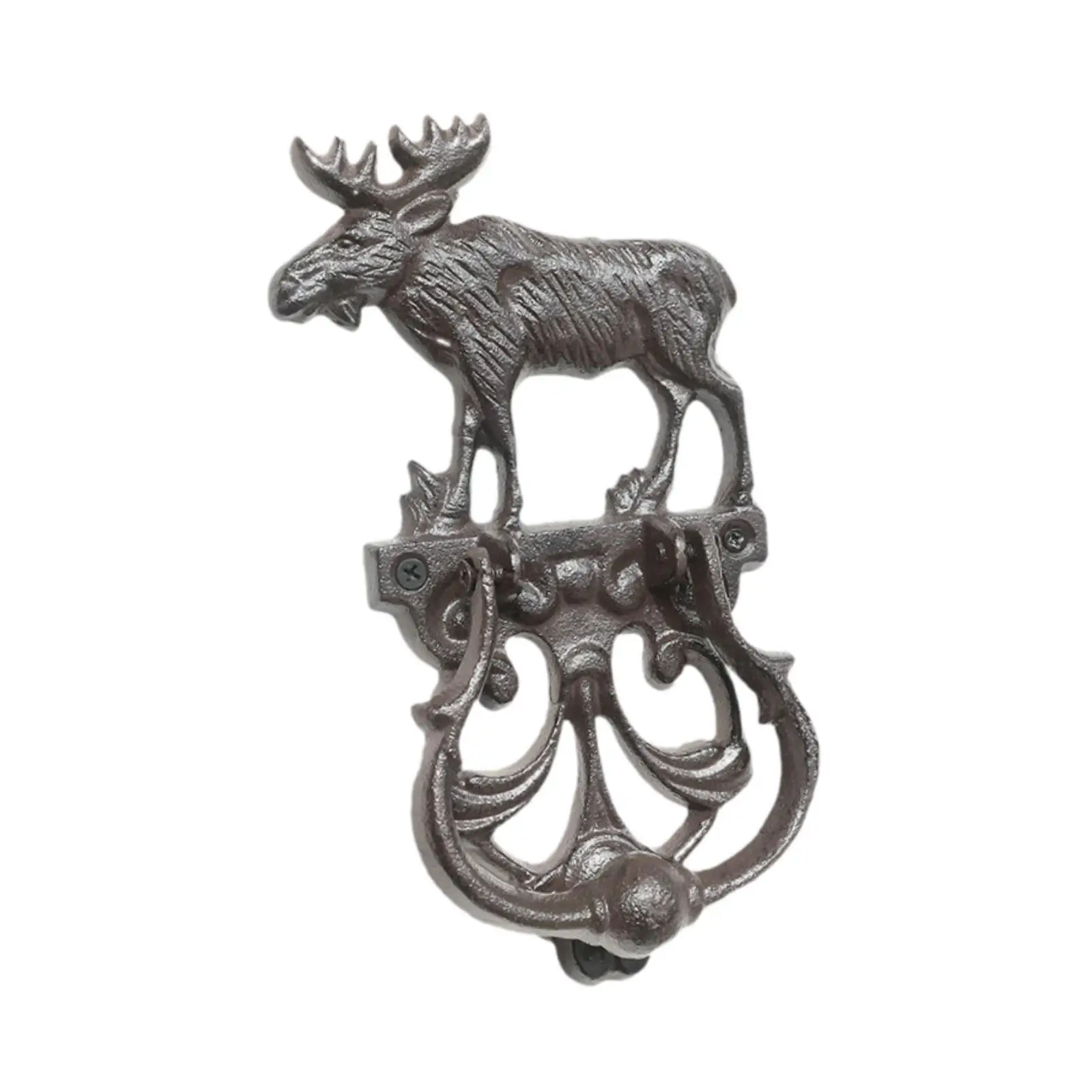 

Elk Door Knocker Front Door Knocker Iron Easy to Install Durability Sturdy Practical Accessories Creative Versatile Vintage