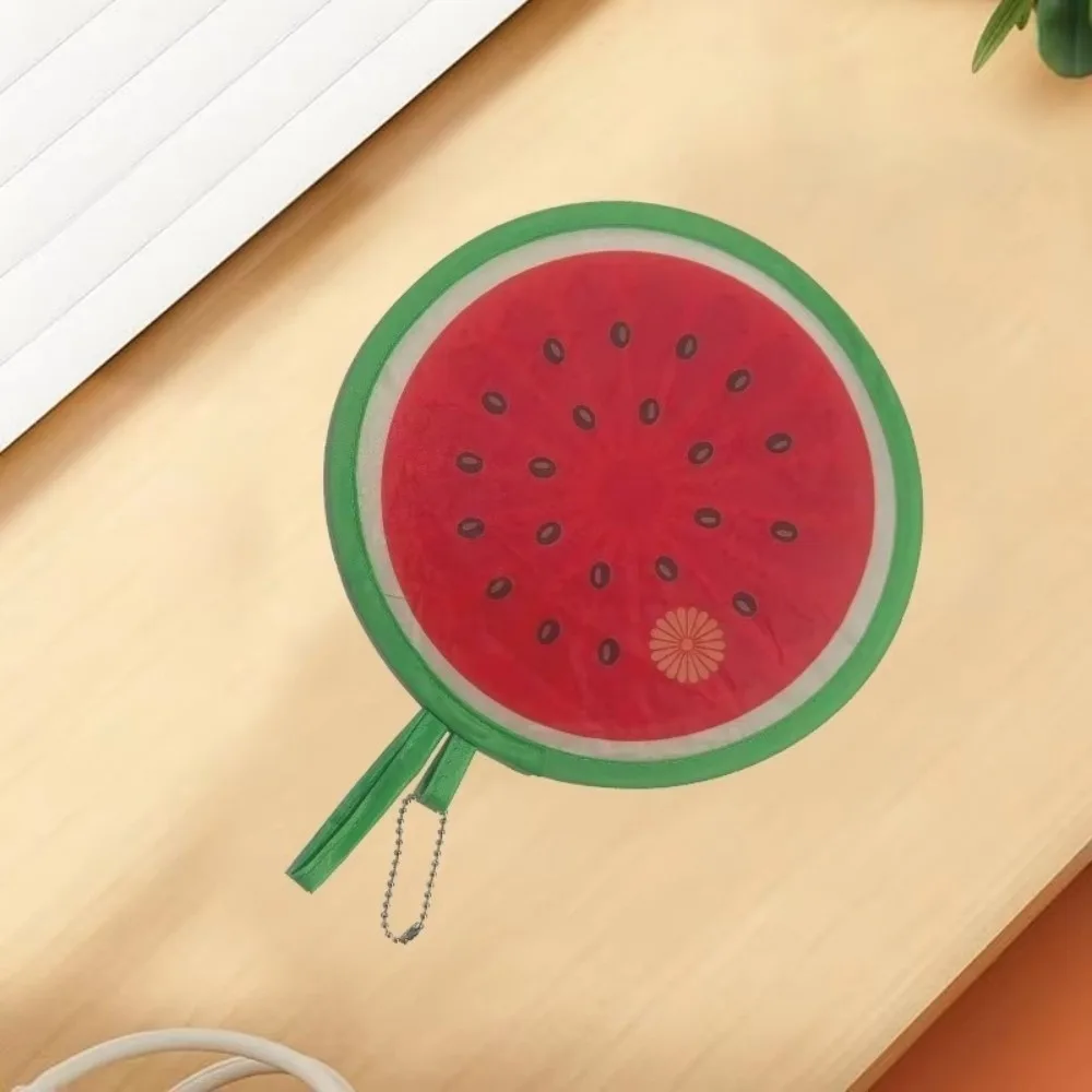 Portable Round Foldable Hand Fans Cartoon Fruit Style Pocket Fans Round Shape Foldable Design Handheld Folding Fan Summer Events