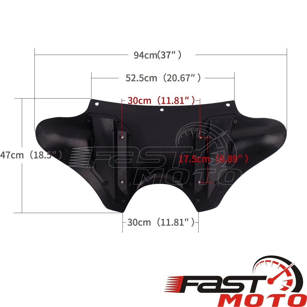 Motorcycle Fairing Batwing Windshield W/ Bracket For Honda VTX 750 1100 1800 Shadow Kawasaki Vulcan Harley FLST FLSTF FLSTN FLHR view 6