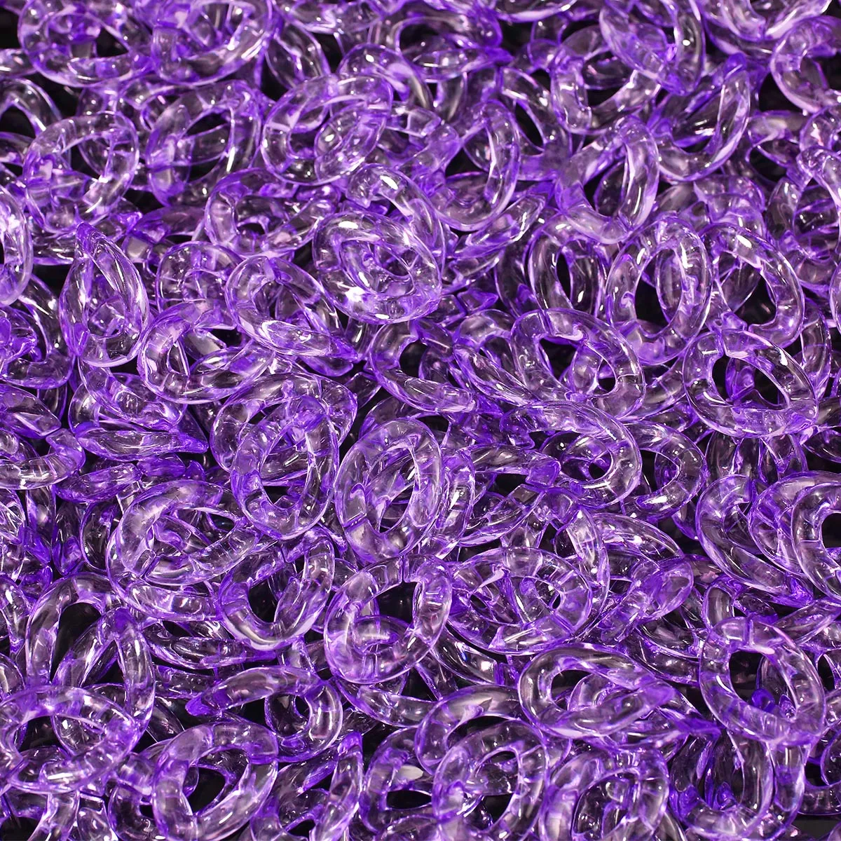 

50/100Pcs/lot Purple Color Acrylic Twisted Buckle Chain Assembled Loose Rings for DIY Bag Chain Phone Connector Accessories