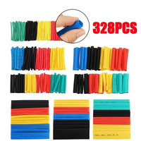 328pcs Heat Shrink Tubing Insulation Shrinkable Tube 2:1 Wire Cable Sleeve Kit For Household DIY Combined Color Shrink Sleeve