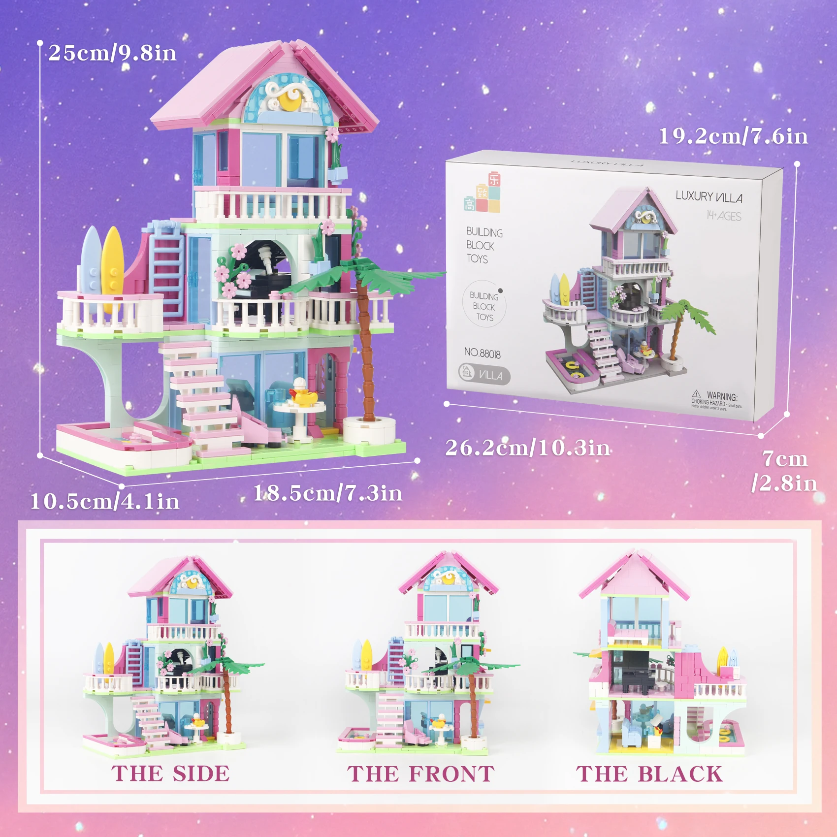 クリエイティブフレンドサマーヴィラ建築ビルディングブロックスイミング貧困MOC組み立てレンガおもちゃ女の子子供向けギフト