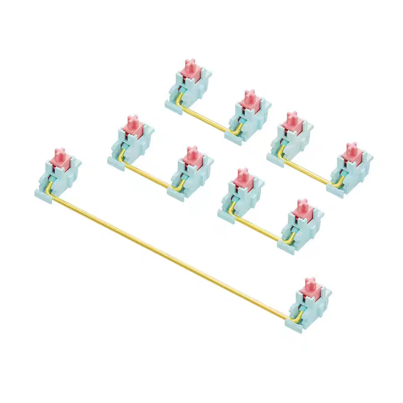 TTC Golden Pink Plate Mount Stabilizer, Keyboard Stabilizer 2u 6.25u (4+1PCS)-for total travel 3.6mm to 4mm