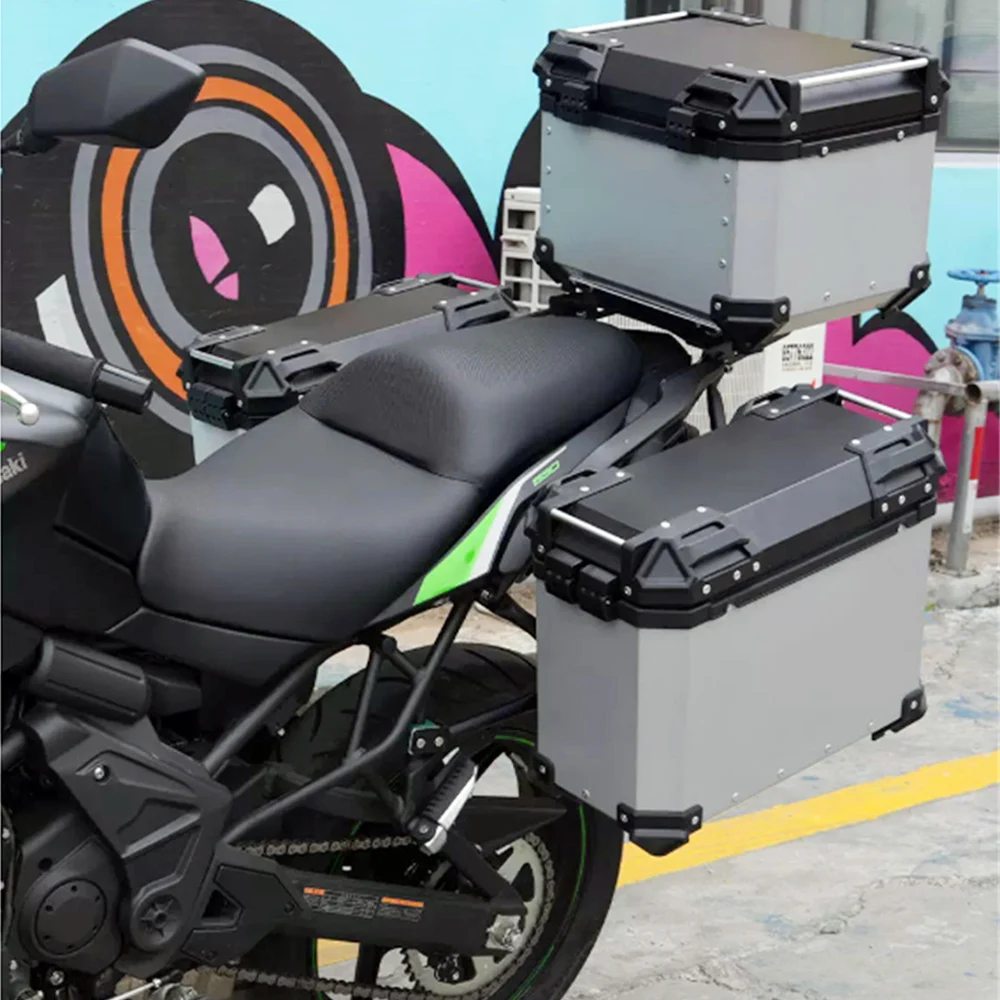

Aluminum Alloy Left and Right Side Boxes For 2015-2025 Kawasaki Versys 650 KLE650 Quick Disassembly Side Box Bracket Versys650