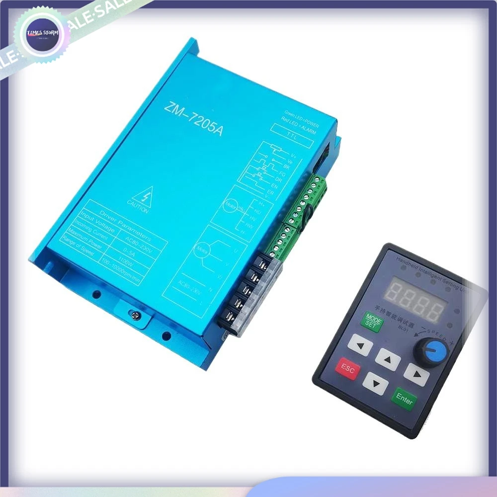 

ZM-7205A 310V High Voltage High Power DC Brushless Motor Driver 220V AC Max 5A 1100W BLDC With Handheld Intelligent Setting Unit