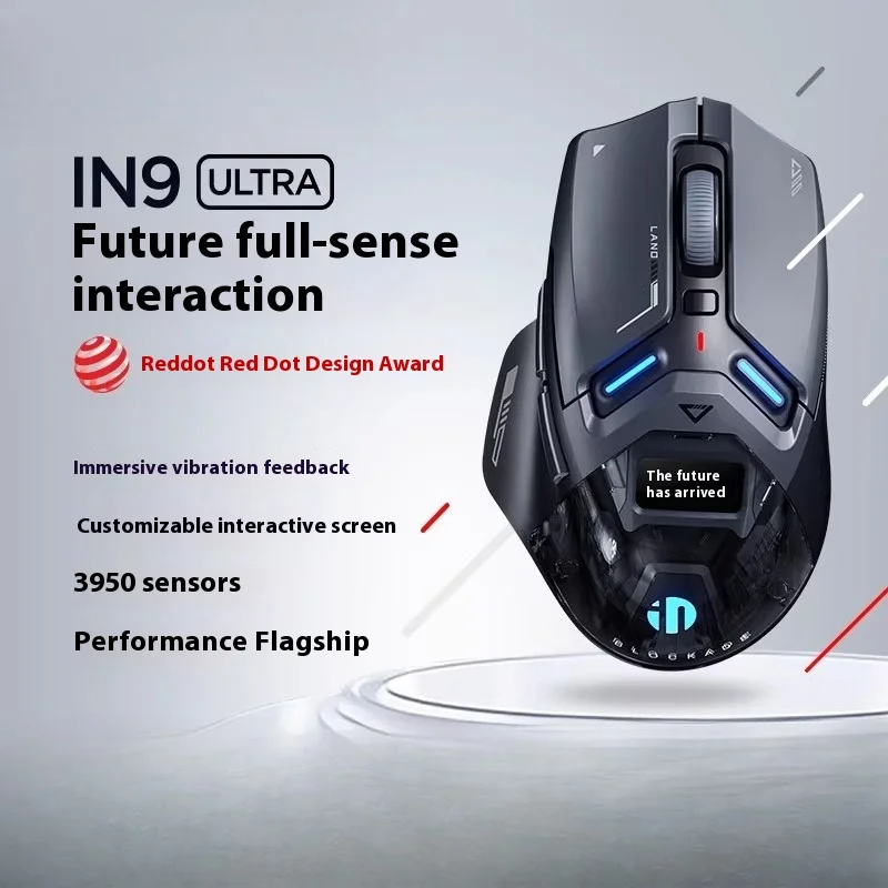 

IN9Ultra Беспроводная игровая мышь на заказ Bluetooth 2,4 ГГц Трехрежимное соединение 8K Стабильная FPS PAW3950 для игровой мыши ПК