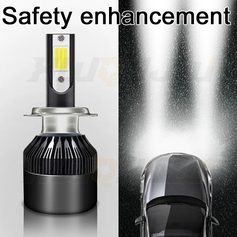 

XWQHJW 2PCS Car lights H7 Super Bright LED Headlights High Low Beam Fog Light Bulb White 6000K Minisize Car accsesories