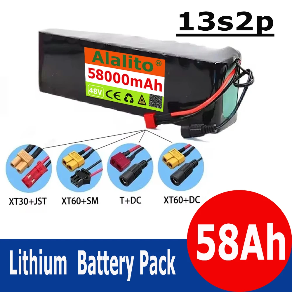 

E-bike Battery 48v 58Ah 18650 Lithium Ion Battery Pack 13S2P Bike Conversion Kit Bafang with BMS