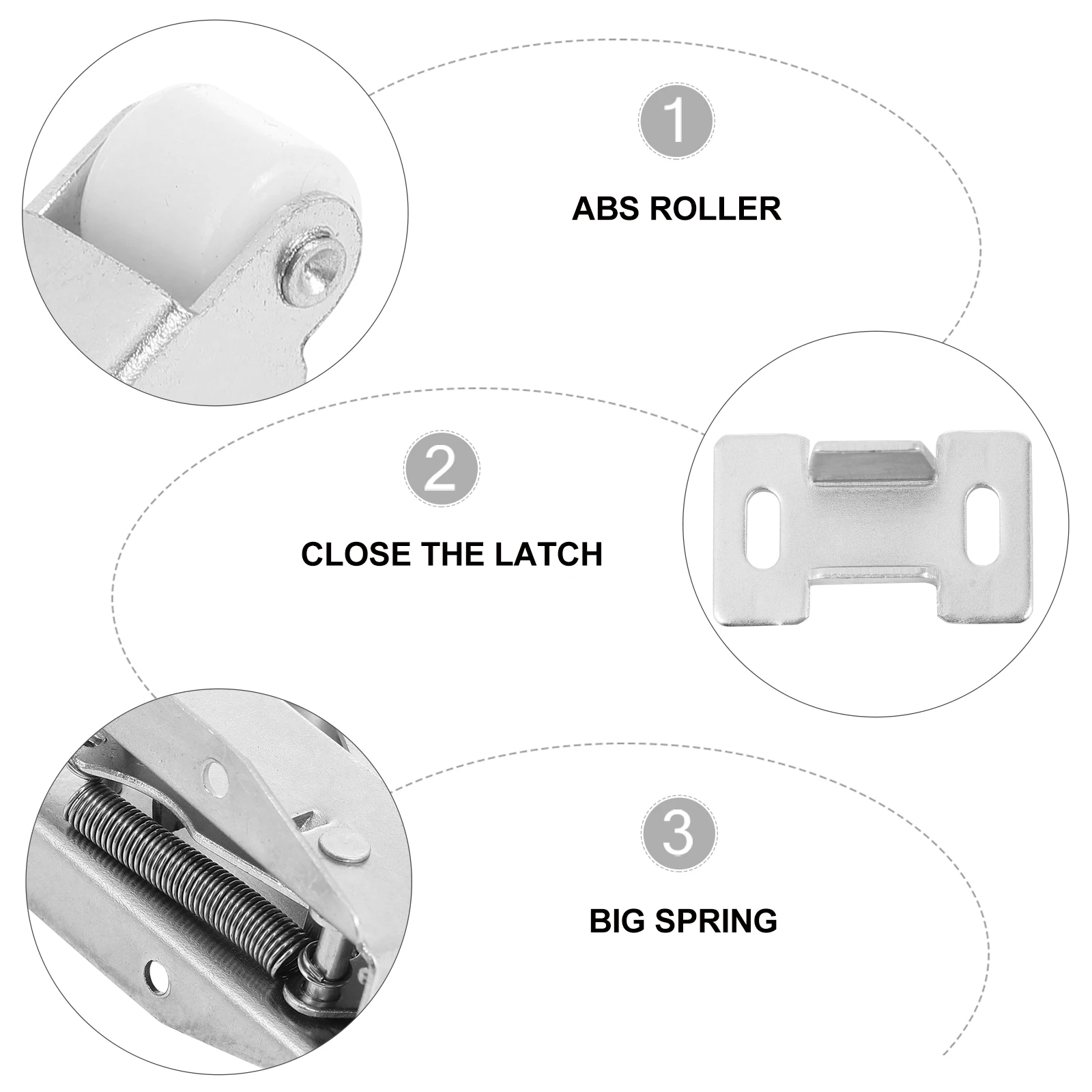 

6Pcs Bounce Door Latch Invisible Cabinet Lock Push Catch Spring Catch for Drawer Cupboard Door Press Open Lock