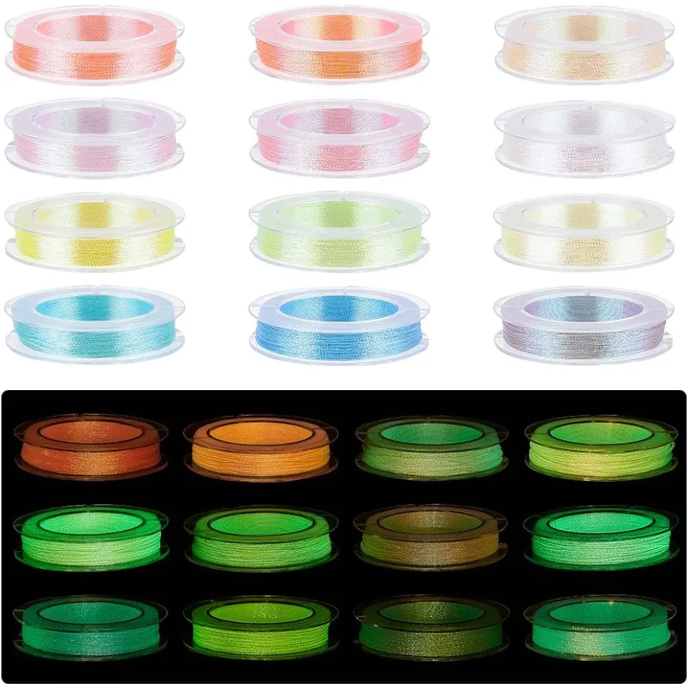 

0.1mm Embroidery Machine Thread 1312 Yards Glow in The Dark Yarn Polyester Sewing Threads for Sewing Crafts Halloween