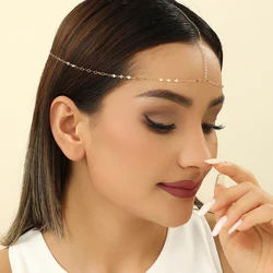 Kinitial Indian Bohemia Headband Hair Women Jewelry Metal Head Chain Headpiece Boho Hair Accessories