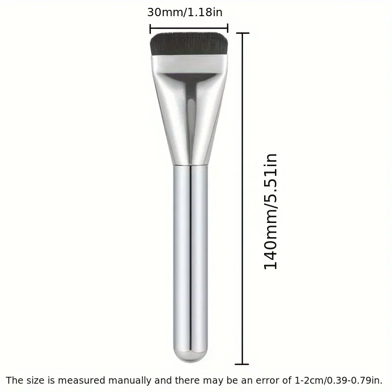 1/2 cepillo de base ovalado de cerdas de nailon hipoalergénicas ultrafinas y hipoalergénicas para base multiusos, perfecto para el contorno facial