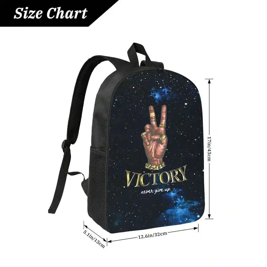 

Victory Peace Sign Galaxy Print Backpack For Adults