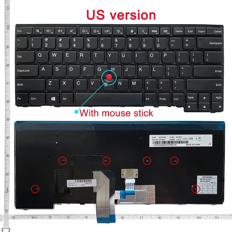 US English Laptop Keyboard For Thinkpad E431 E440 L440‑L470 T431S T440 T450 T460