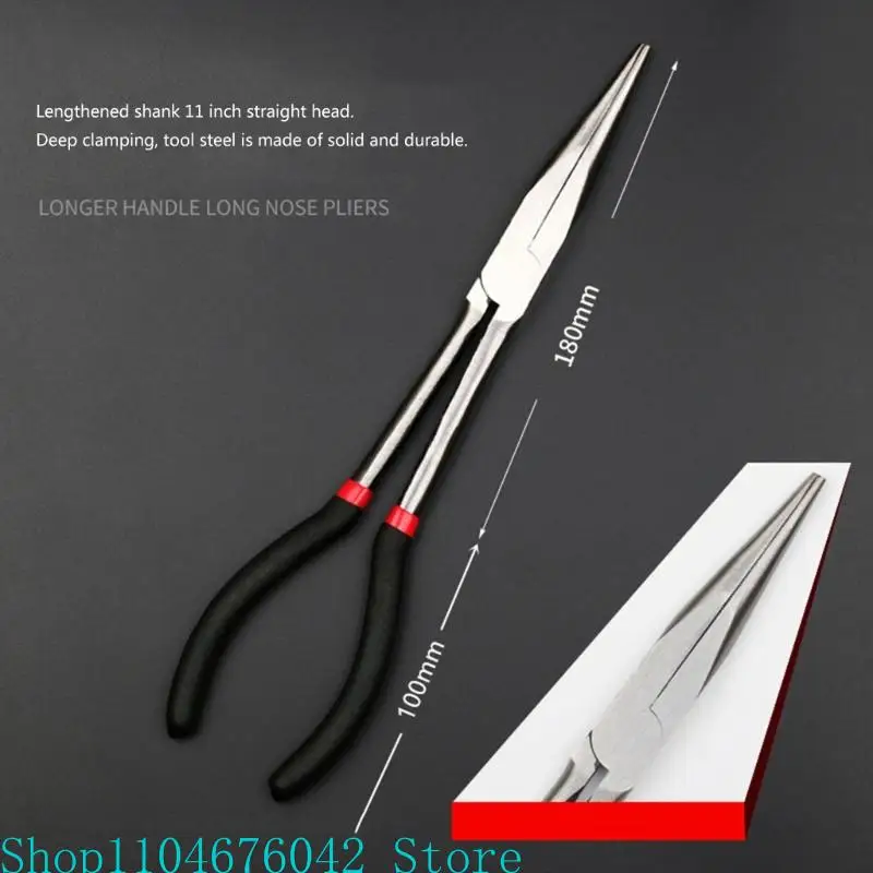 

3Pcs Long Nose Pliers Carbon Steel Non-slip Straight Plier 45/25 Degree Bent Nose Pliers for Machinist Engineer HandTool