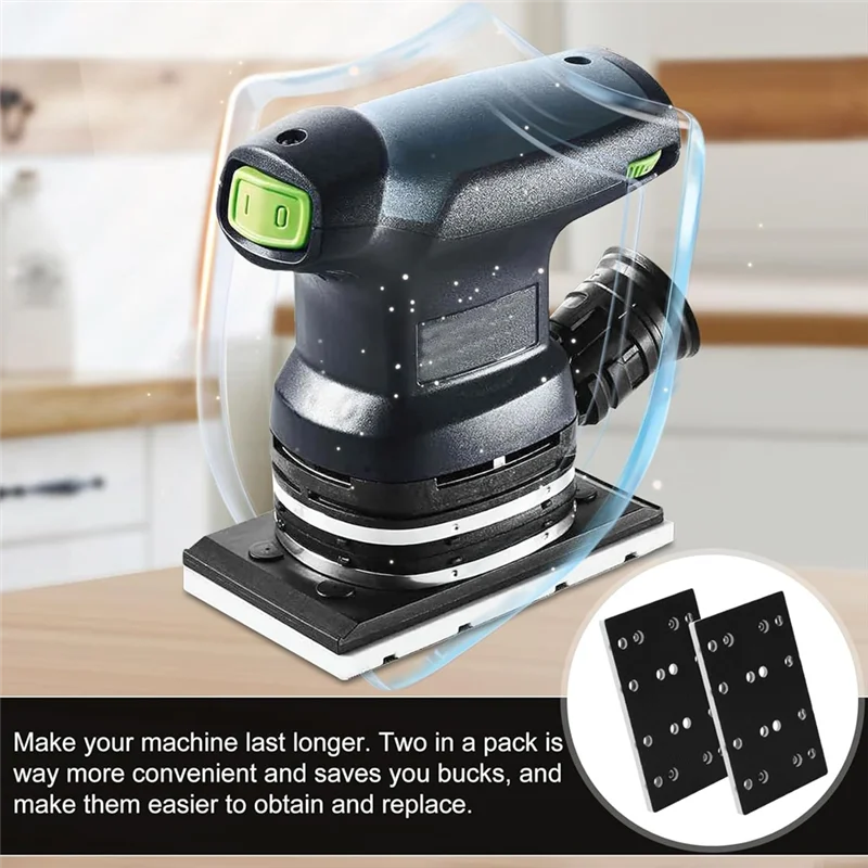 ABWZ-2Pack 130X80mm 후크 & 루프 샌딩 패드 Festool RTS 400 REQ 전기 샌딩 패드 용 12 홀 교체 플레이트