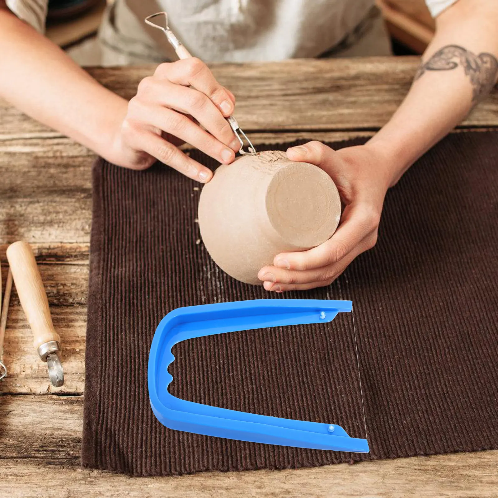 

U-образный резак для глины: легкий инструмент для работы с керамикой, удобная рукоятка, точная резка, инструмент-лук для лепки и обработки глины