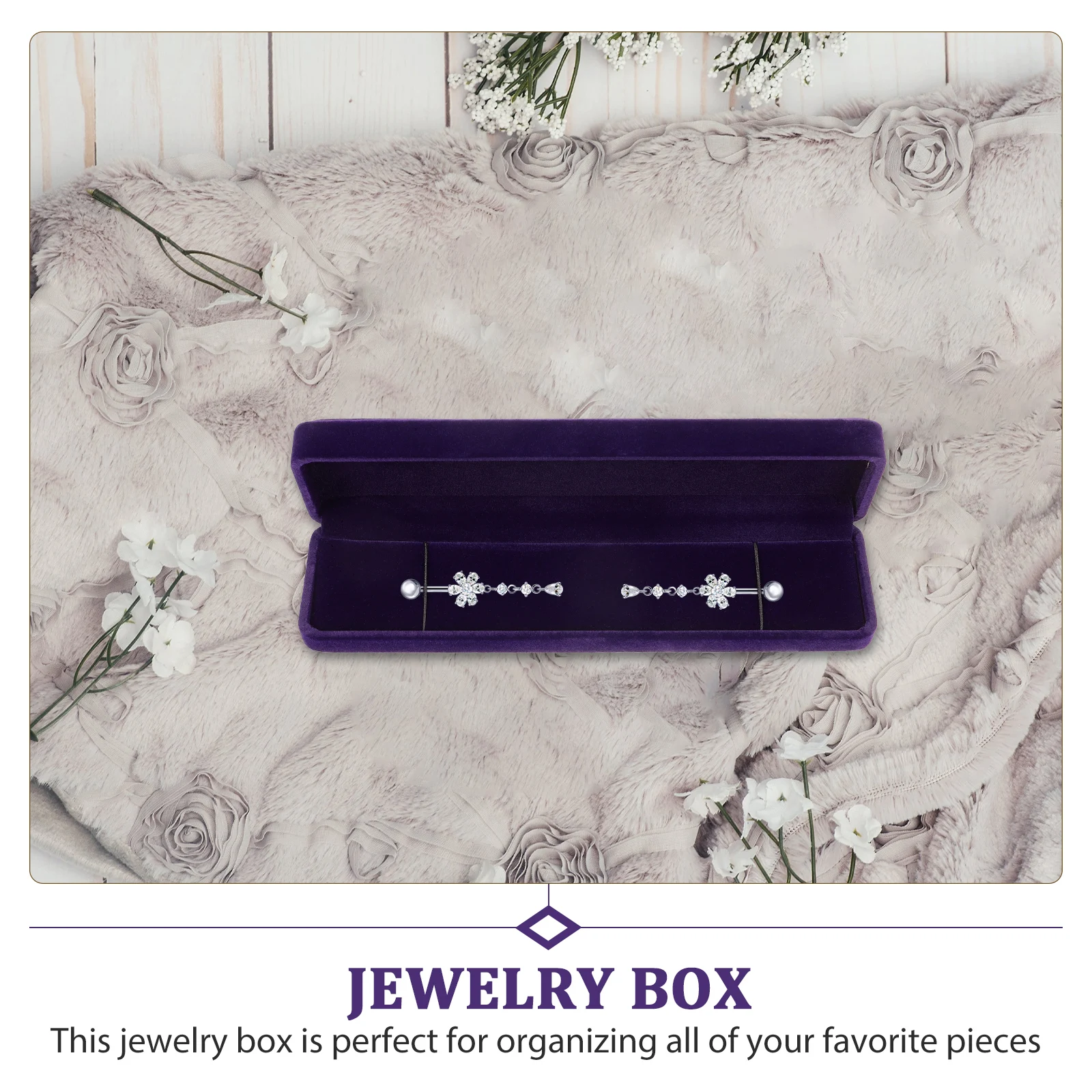 

2 Pcs Jewelry Box Women Small Gift Holder Case Necklace Wrapping Container Chain Luxury Velvet Rectangle Storage For Bracelet