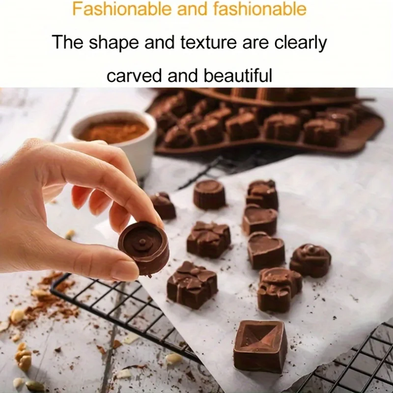 1/4 قطعة قوالب زهرة الشوكولاته قابلة لإعادة الاستخدام سيليكون كعكة الشوكولاته الحلوى فندان قالب دائم قالب الأزهار الوردية لزبدة بيكر #4