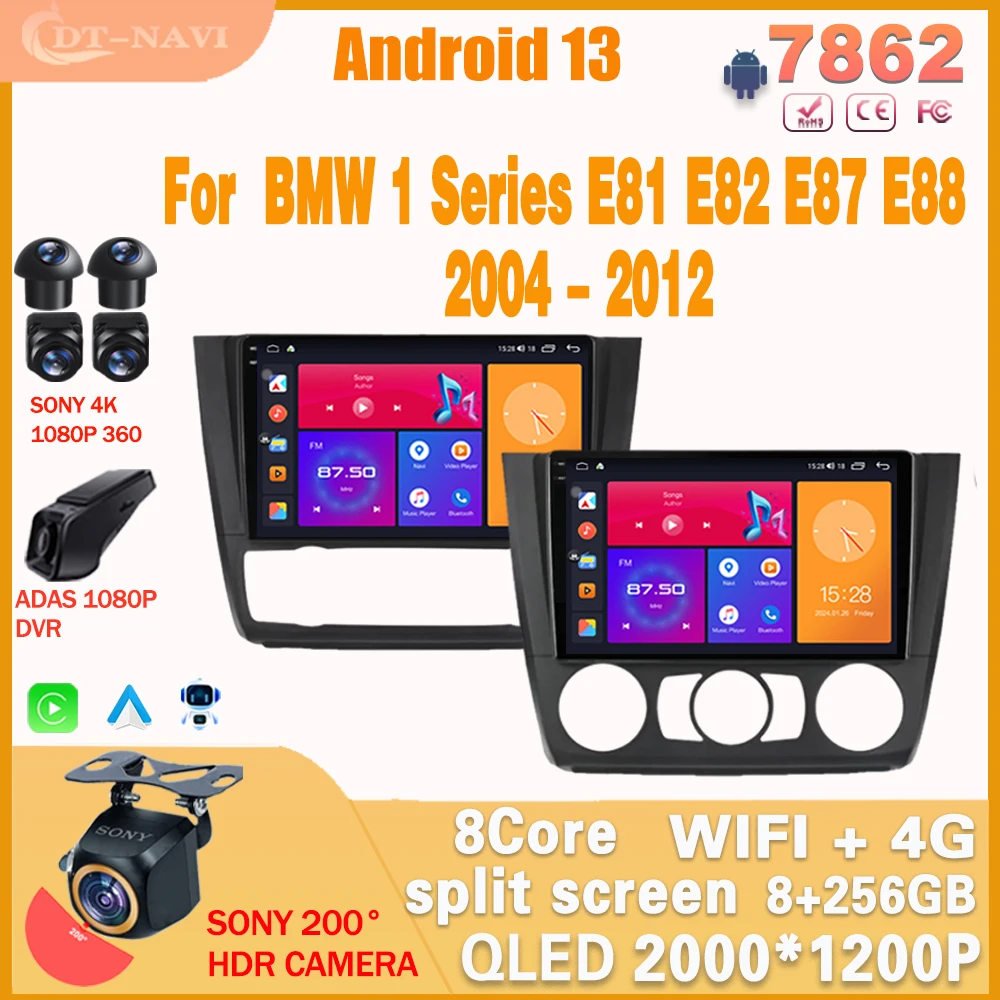 

Android 13 Car Radio For BMW 1 Series E81 E82 E87 E88 AT 2004 - 2012 GPS DSP Carplay IPS Multimedia Video Player Serero Auto 4G