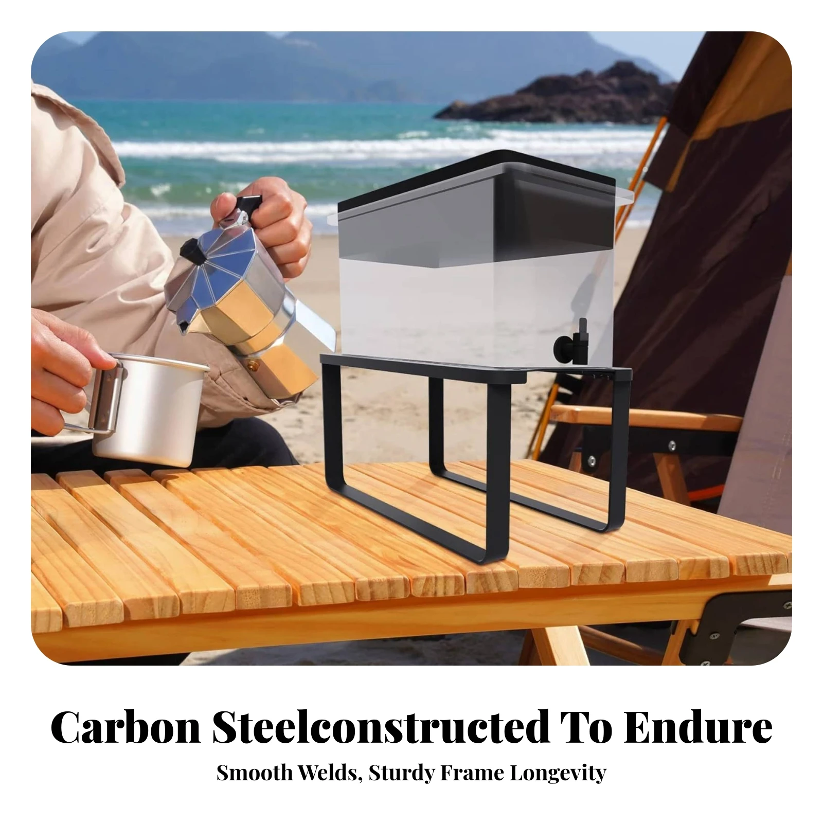 Water Dispenser Stand Compact Water Jug Stand Beverage Jar Riser Space-Saving Rack Detachable for Kitchen, Office