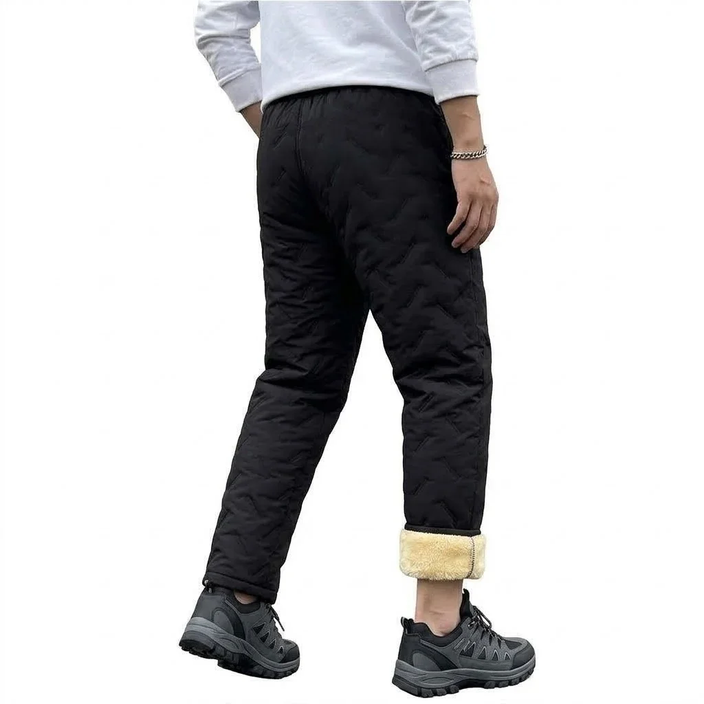 Mens Thick Winter Trousers Thermal Joggers Windproof Lightweight Sweatpants Cozy Athletic Track Slacks Fleece Work Trousers