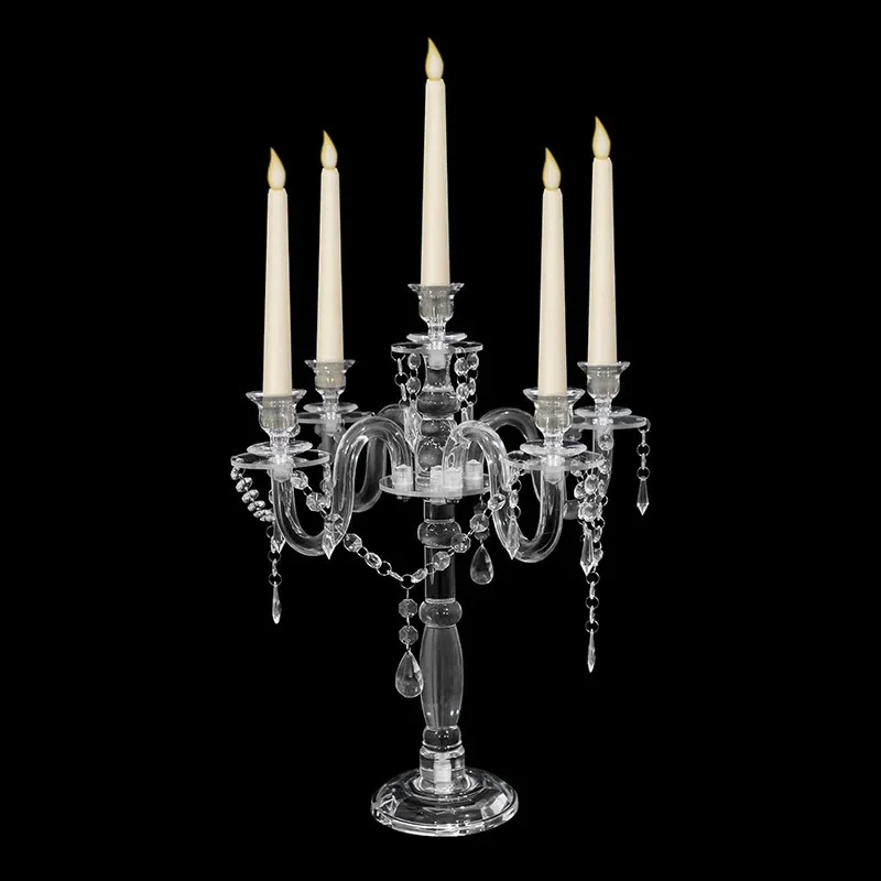 Luxury Candle Holder Crystal Transparent Candle Holders Acrylic Exquisite Wedding Candlestick Stand Christmas Dining Decor