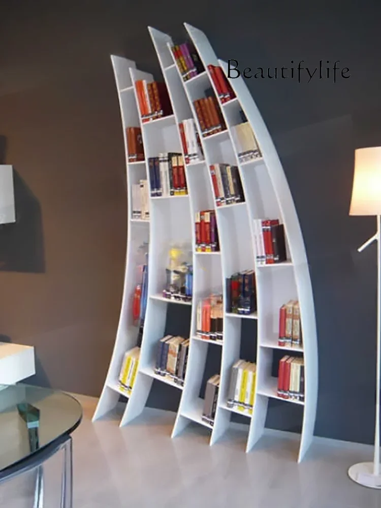 Nordic Minimalism Creative Designer Model Bookcase Modern Light Luxury Curio Cabinet High-End Personalized Bookshelf