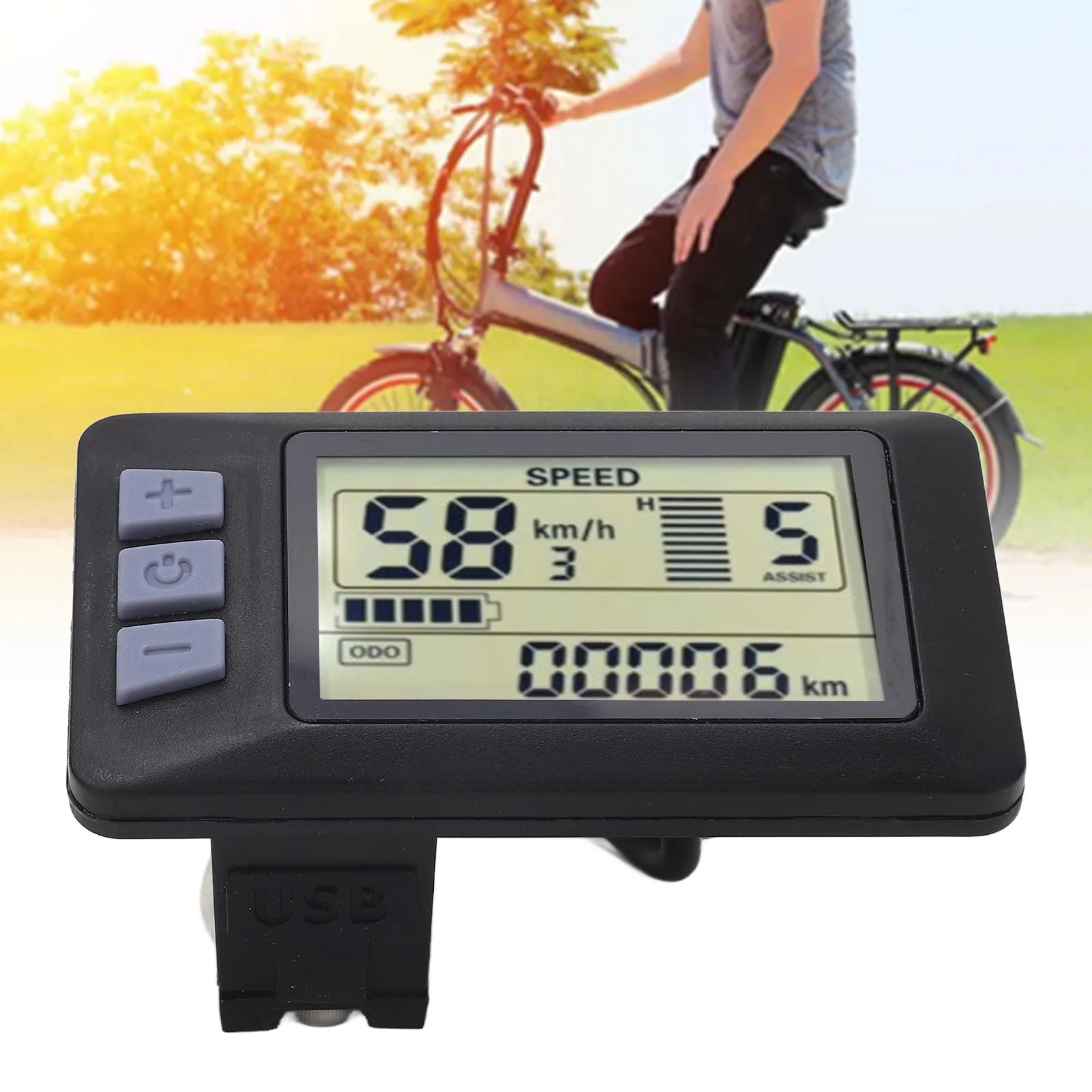 

P3H Electric Bike LCD Display Panel 24V 36V 48V 60V with 6PIN Waterproof Wire Durable Easy Using Brand New for Electric Scooter