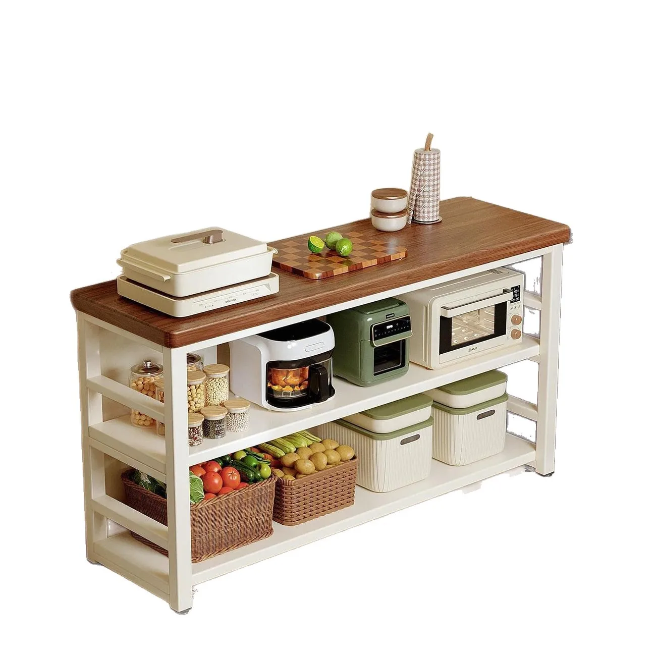 New Kitchen Shelf Floor-to-ceiling multi-layer coffee corner storage rack Multifunctional household microwave oven workbench