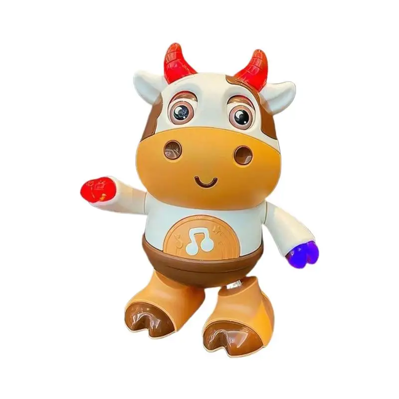 Light Up Animal Musical Toy Dancing Walking Baby Cow Deer Toy with Music and LED Lights for babies early education birthday gift