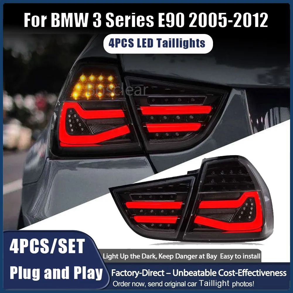For BMW 3 Series E90 Tail Lights Assembly 2005 2006-2012 LED Taillights Rear Lamps DRL Turn Signal Car Accessories Auto Parts