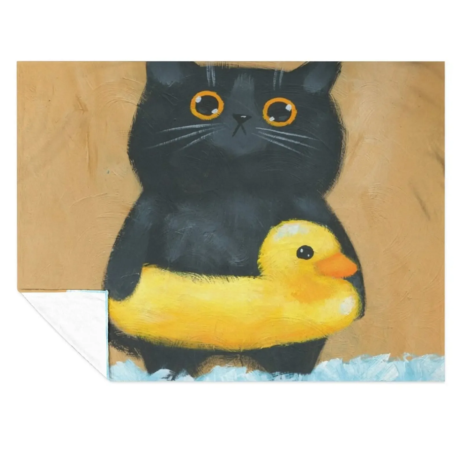 

At The Beach Rubber Ducky Throw Blanket Furrys funny gift Luxury Throw Warm Blankets
