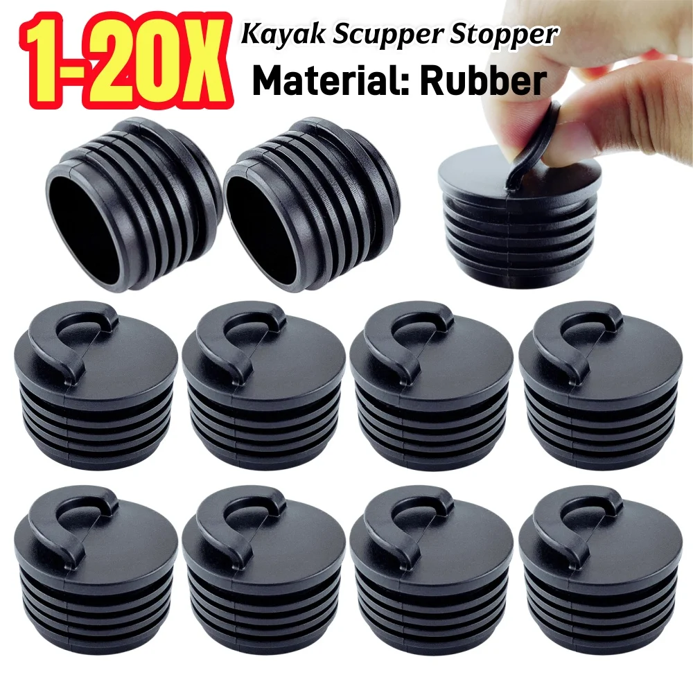 1-20 Stück 40mm Gummi-Kajak-Bootsstopfen, Gummi-Abflussstopfen für Kajaks und Boote, Abflusslochstopfen für Rafting