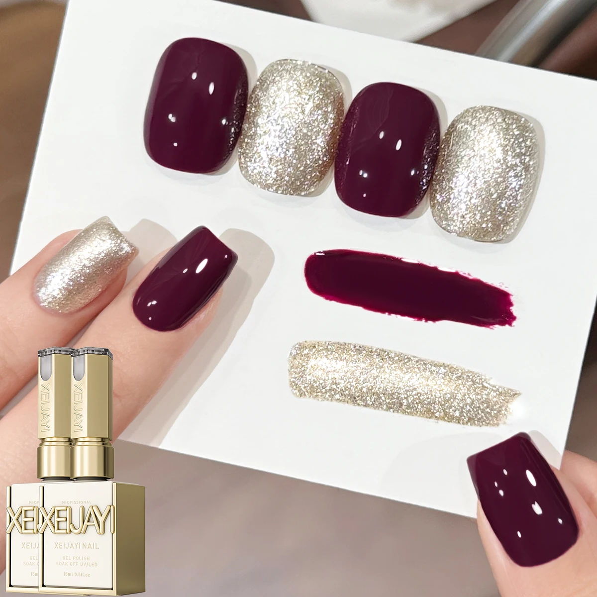 

Spring Nail 2025 Fashion Nail Art Набор из 2 цветов 15 мл Клей для ногтей Soak UV LED Гель для ногтей Маникюрный салон Женские модные ногти