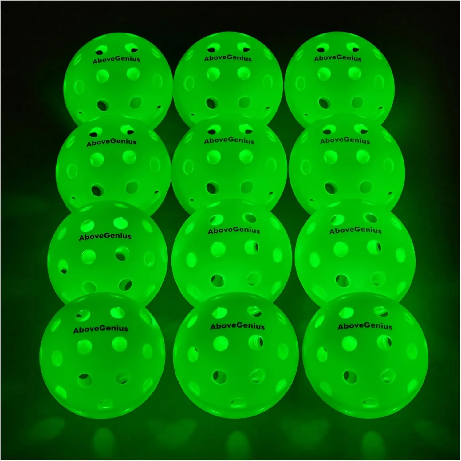 

Светящиеся LED-мячи для пиклбола, светящиеся в темноте уличные мячи для пиклбола с высокой видимостью для игры ночью, прочная конструкция с 40 отверстиями