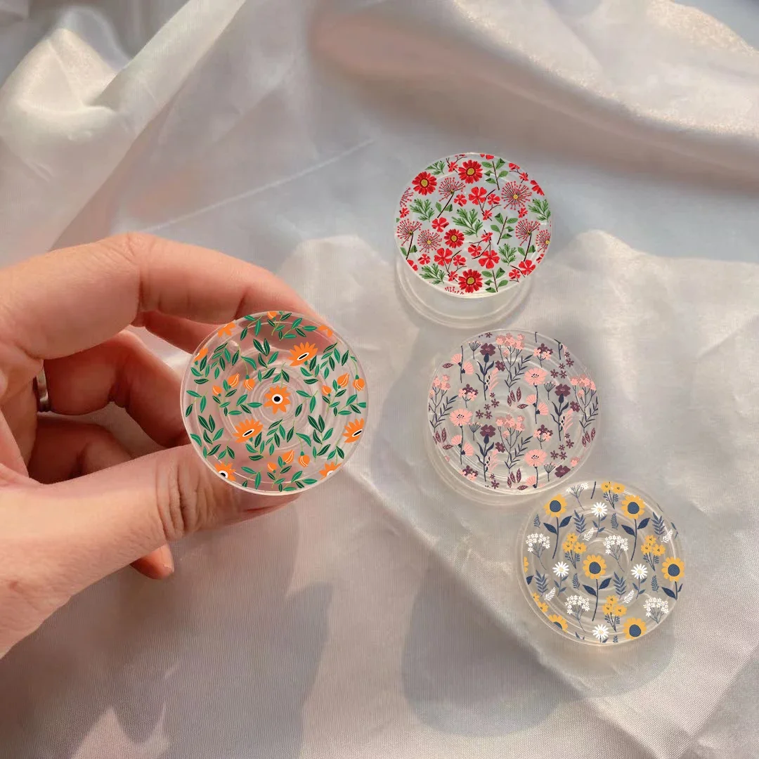

INS Japan Korea Cute Summer Daisy Sunflower Phone Bracket Grip Tok for IPhone 13 Samsung Huawei Xiaomi Floral Bud Phone Holder