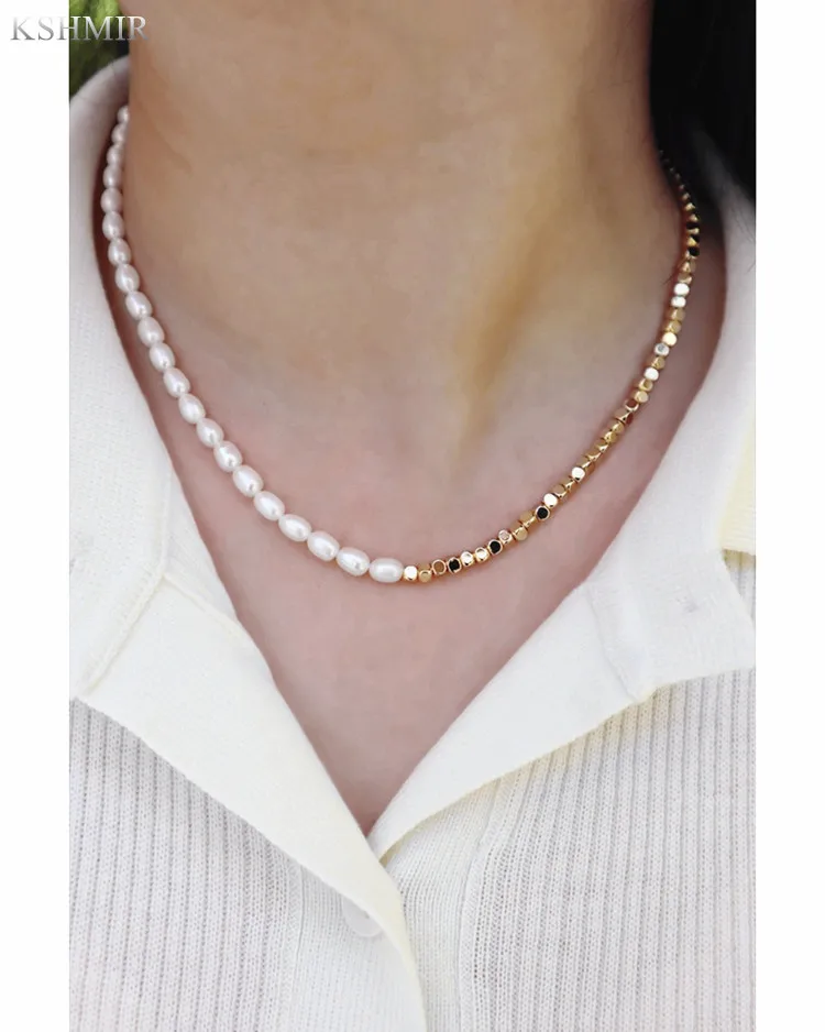 2022 New self-designed Twilight natural freshwater pearl necklace light luxury female niche design versatile clavicle chain