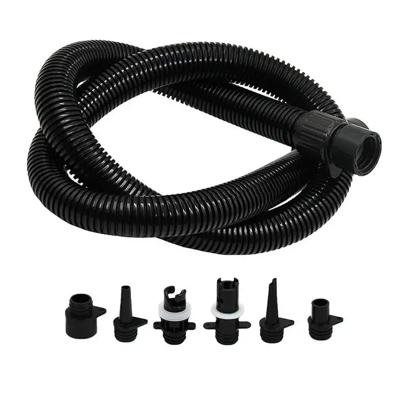 SUPs Air Pump Hose Nozzles Kit PVC Soft Inflation Tube With 6 Nozzles For Float Inflatable Tent Water Sports Pool Kayak Raft