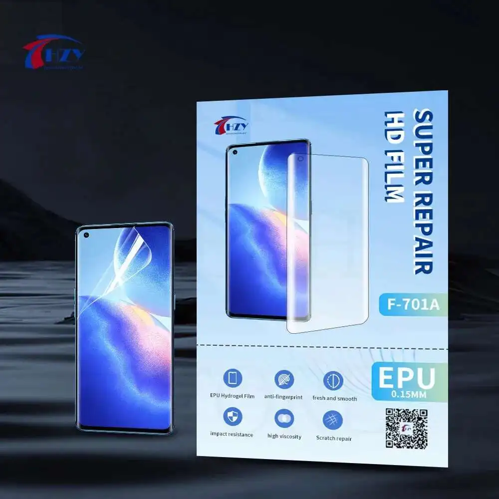 HZY F-701A مرنة هيدروجيل فيلم ورقة HD 50 قطعة الهاتف المحمول LCD حامي الشاشة ل Mini140 آلة قطع الأفلام الذكية