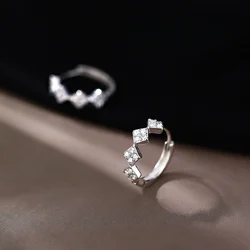 925 Sterling Silver Geometric diamond Earrings Simple Temperament Exquisite Hot Semale Sexy Jewelry Gift