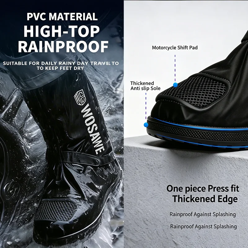 Kép 3: WOSAWE Biciklizés cipők fedezze Vízálló overshoes csúszásgátló szélálló Bicaj cipők fedezze Bicikli accessor Havazik Esős Cipőtisztító fedezze