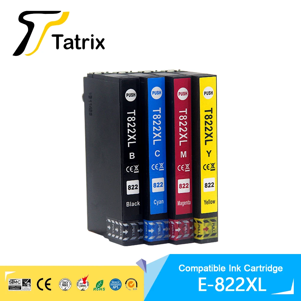 Tatrix 822XL T822 T822XL120-S Compatible Printer Ink Cartridge for Epson WorkForce Pro WF-3820/WF-4820/WF-4830/WF-4834 Printer