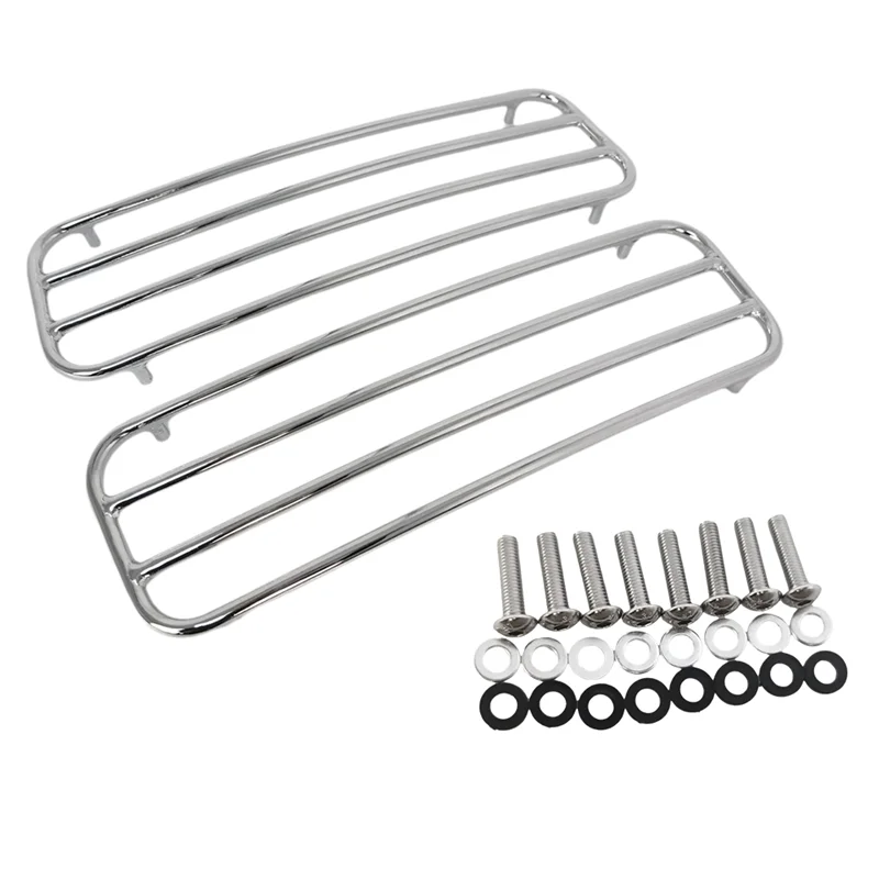 

Better-1Pair Motorcycle Chrome Hard Saddlebags Top Rails Trim Cover For Touring 1993-2013 Hard Saddlebags Top Rails