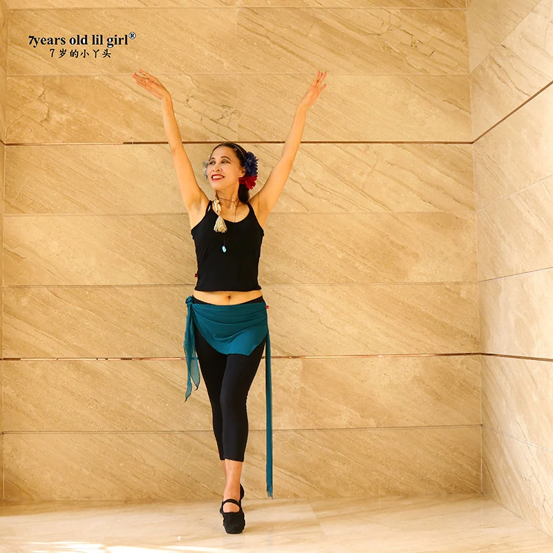 7 anni Lil Girl 2025 Cintura di danza del ventre Sciarpa per anca Maglia gotica tribale sopra sciarpa H200