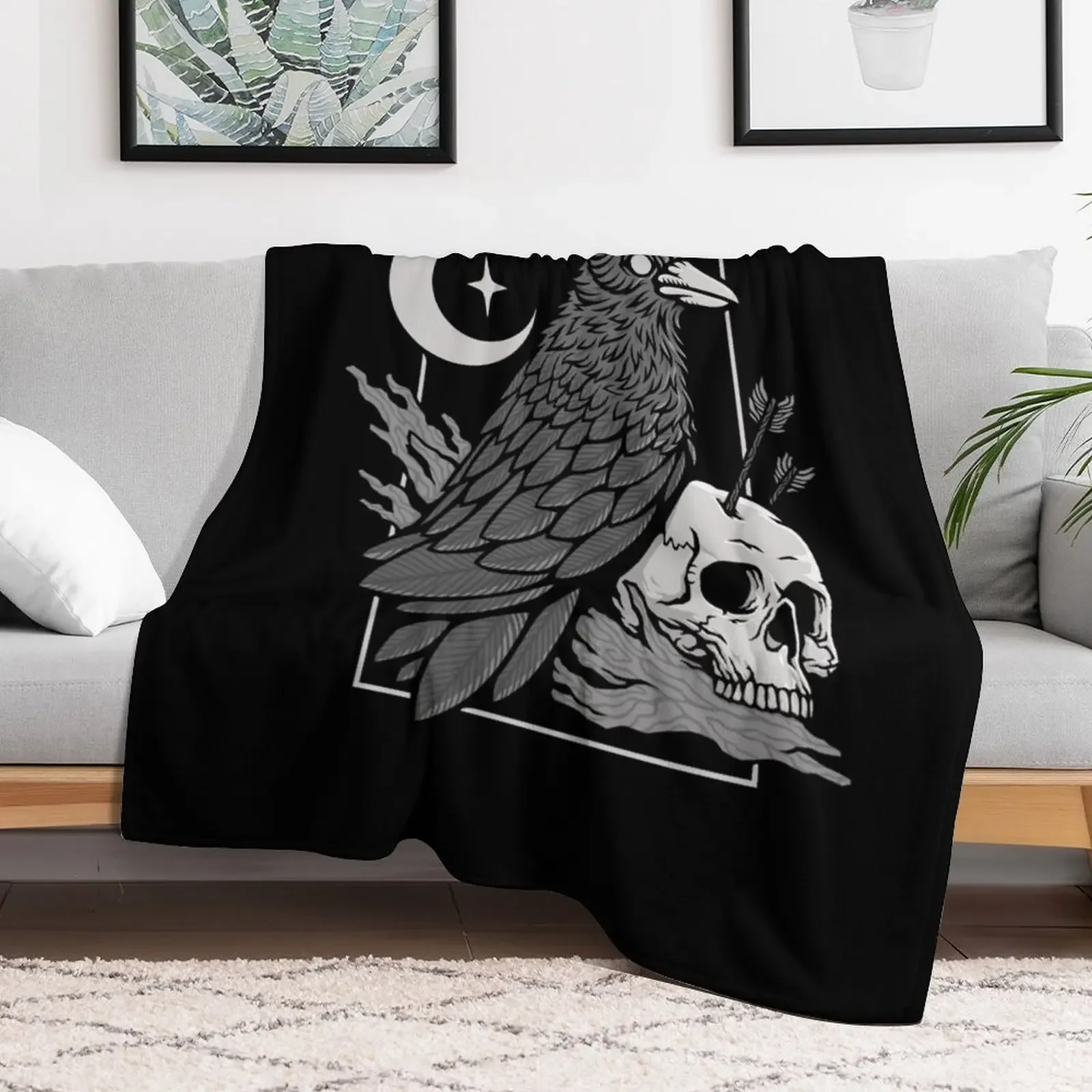 Night Raven Throw Blanket Luxury Designer Softest Designers Tourist Blankets