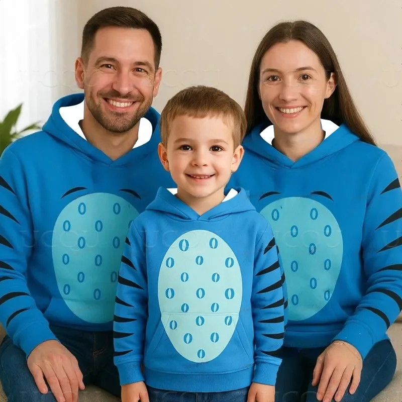 Kpop شيطان هنتر ديربي النمر الكبار/الأطفال هالوين حفلة لعب الأدوار مطبوعة هوديي الخريف/الشتاء عادية الوالدين والطفل #1