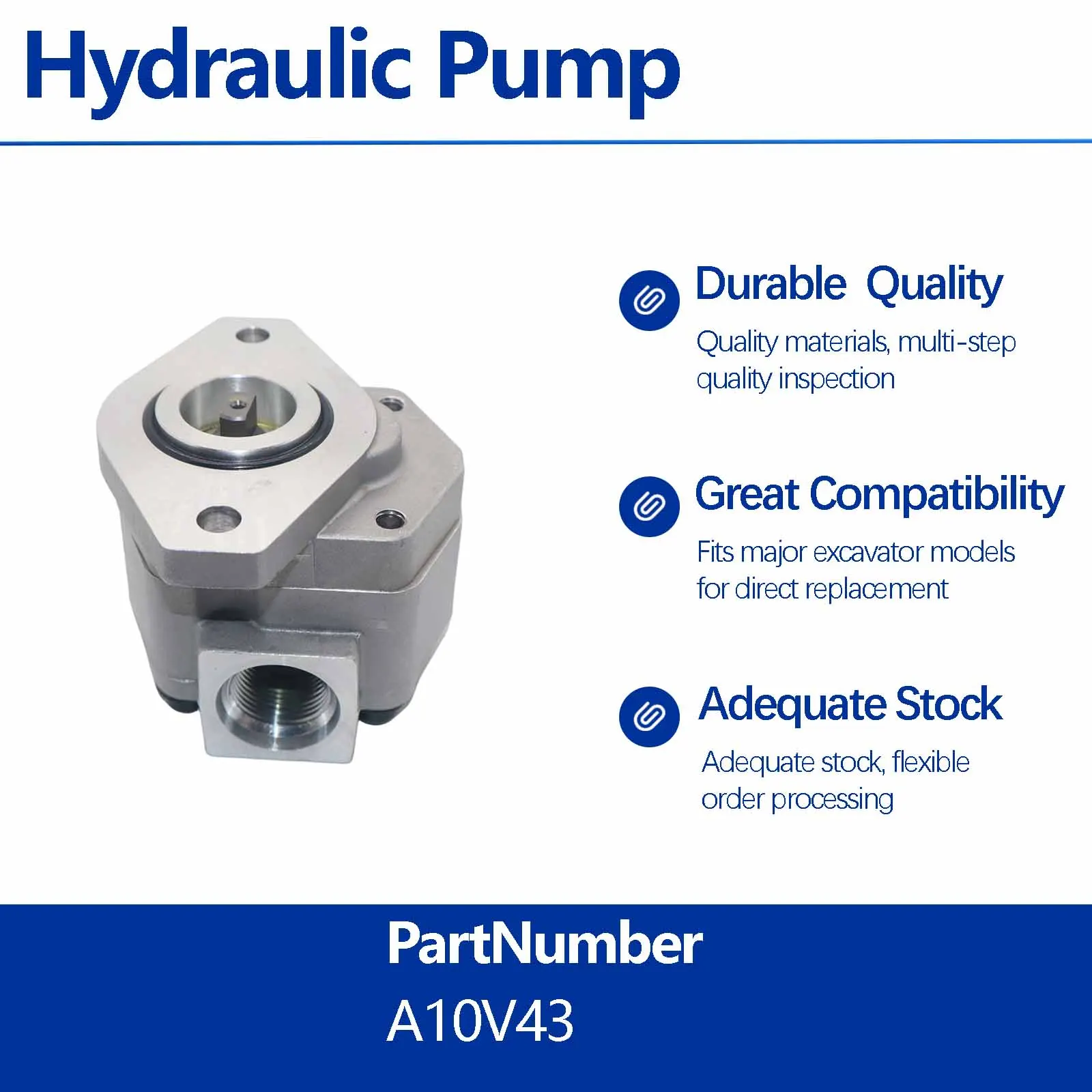 A10V43 Hydraulic Gear Pump For Sumitomo SH60 SH75 Crawler Excavators