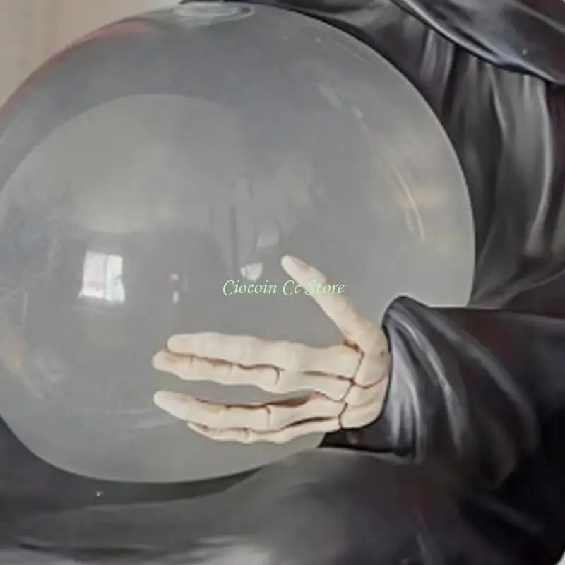 

X90F Halloween Themed Resins Death God with LED Glittering Crystal Ball Home Accent